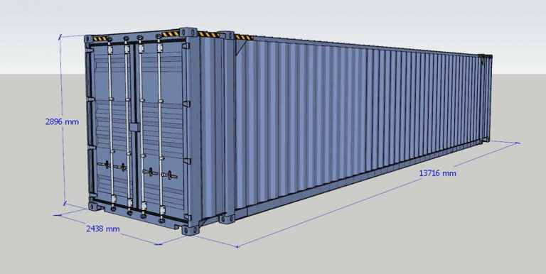 kích thước thùng container